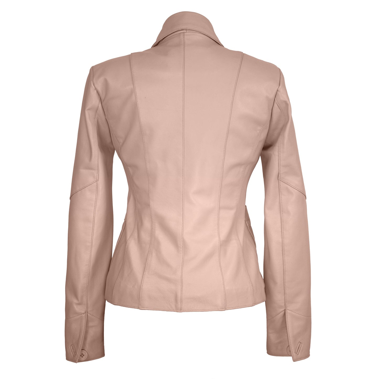 Blush Aura Women's Lambskin Leather Blazer