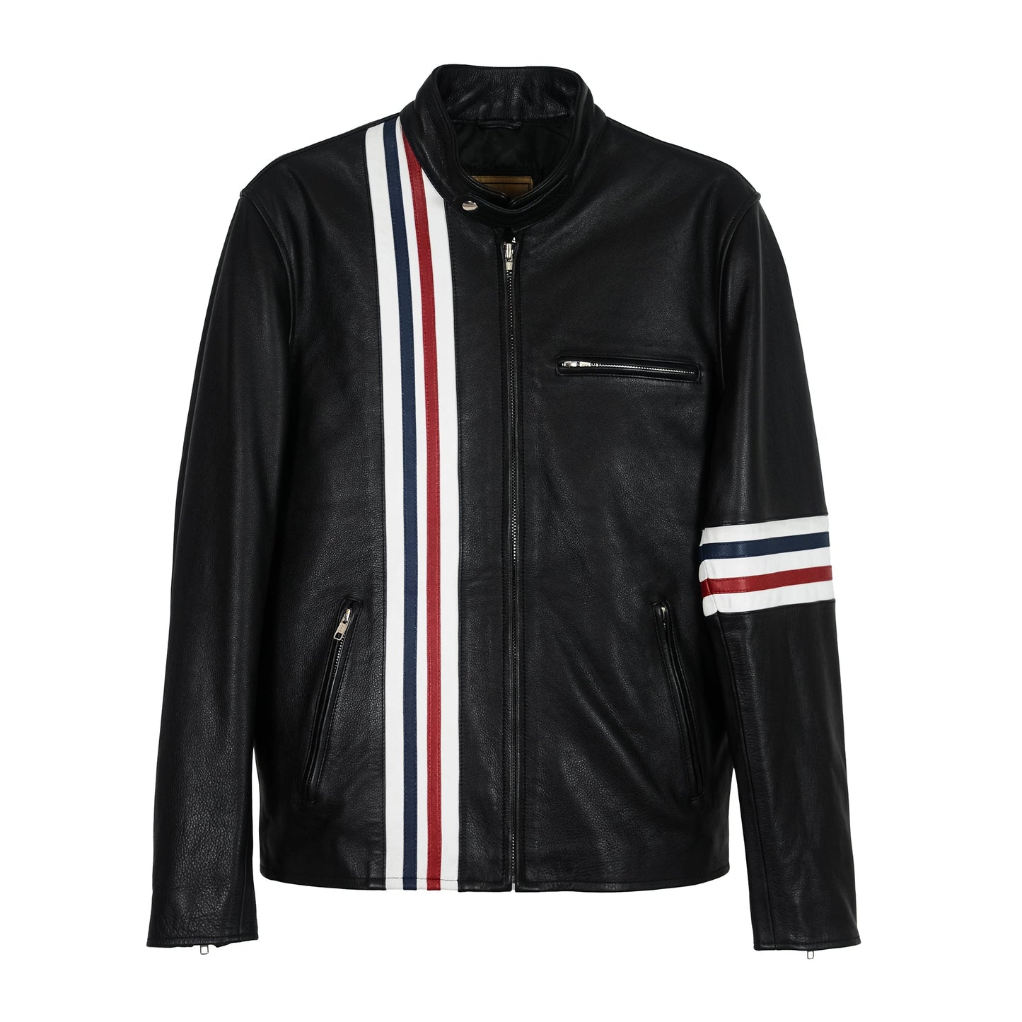 Patriot Racer with American Flag Leather Jacket