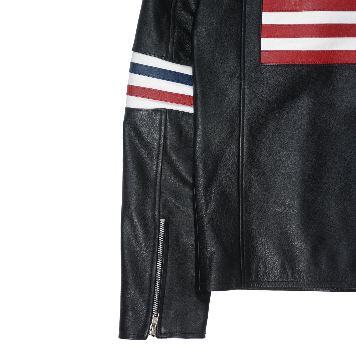 Patriot Racer with American Flag Leather Jacket